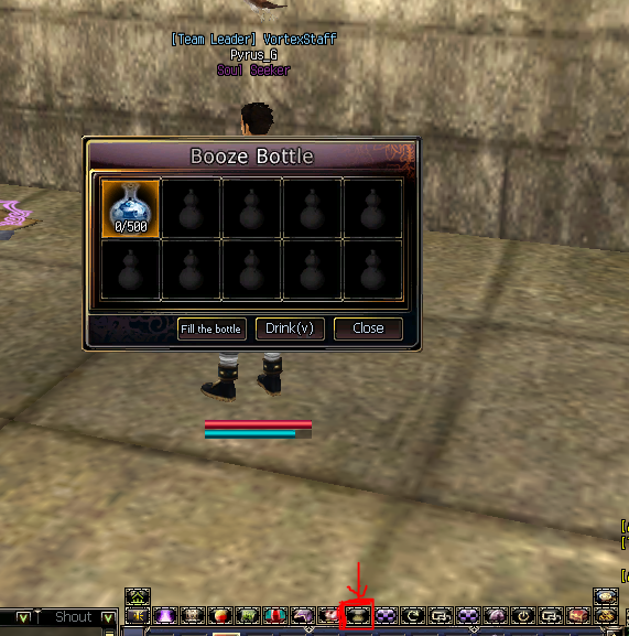Calabash menu and refill button